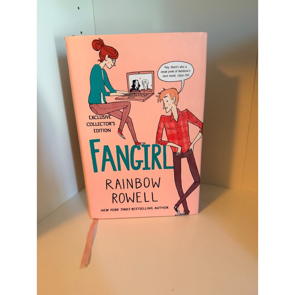 Fangirl Rainbow Rowell Exclusive Collector's Edition Hardcover Book Pink Ribbon